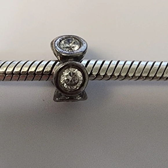 PANDORA LIGHTS CLEAR CZ SPACER 925 ALE STERLING SILVER SPACER CHARM - Picture 1 of 7